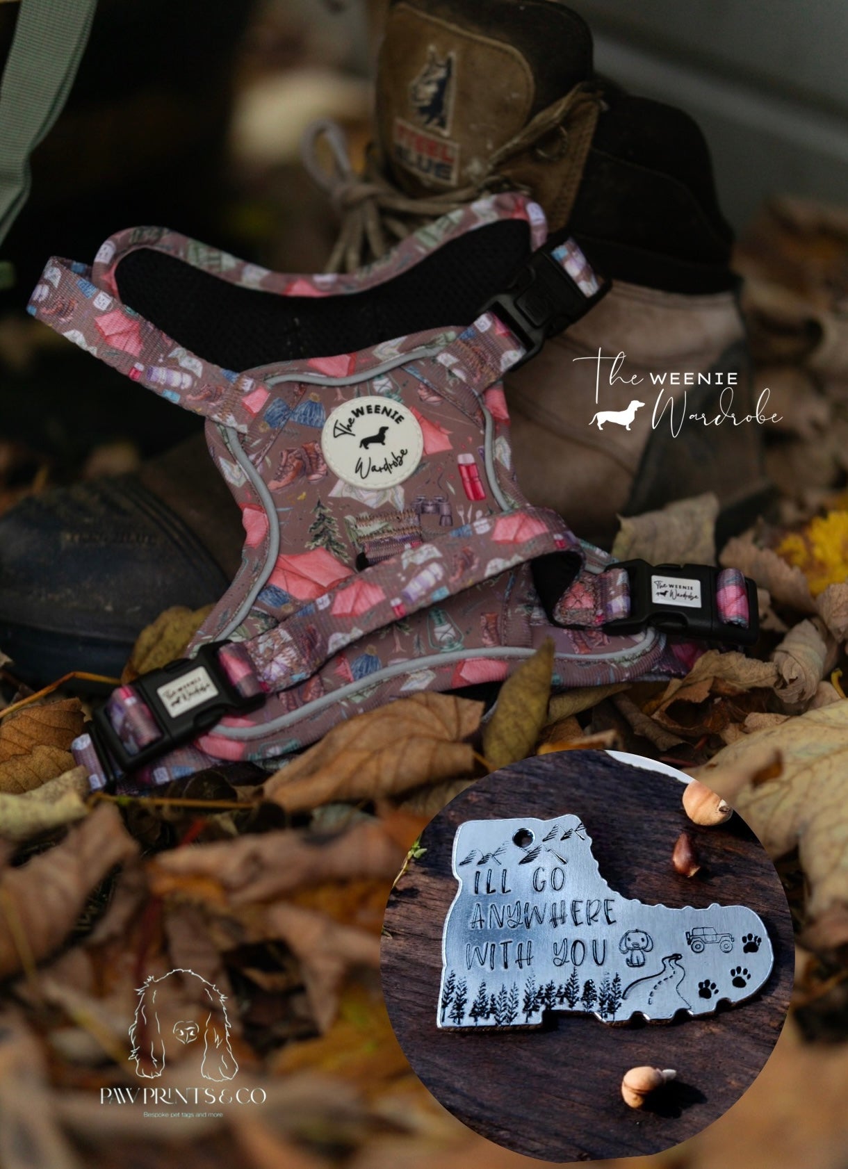 Pawprint & co tag and harness collab offer bundle